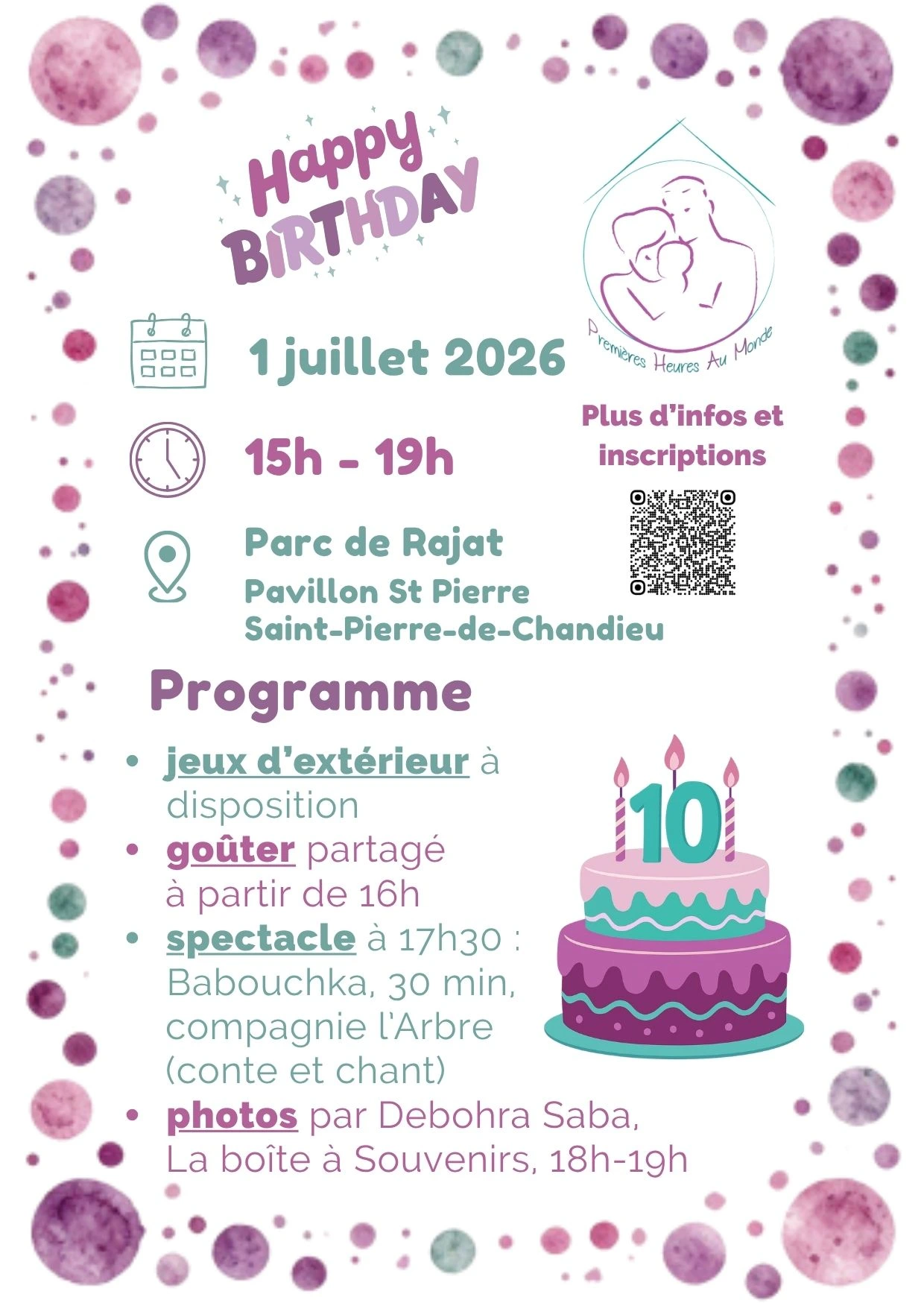 Affiche de présentation de l'évènement avec le programme